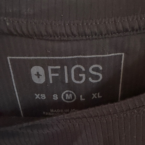 Figs Black Ribbed Long Sleeve Crew Top - Picture 2 of 4